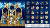 Silent Night Christmas Nativity Advent Calendar Cotton Quilting Fabric Panel